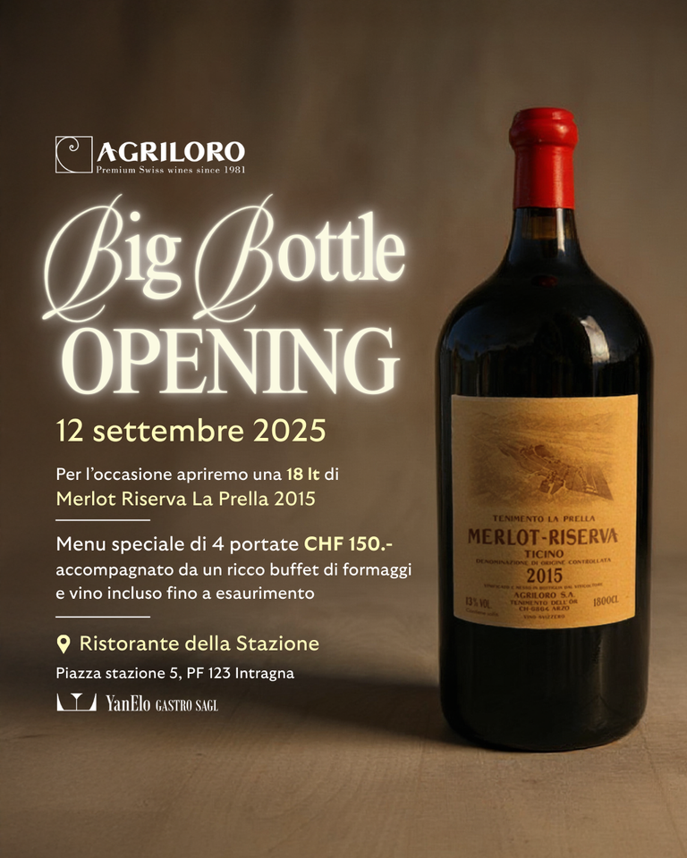 Big Bottle Opening – Il Merlot Riserva La Prella 2015 si apre… in grande