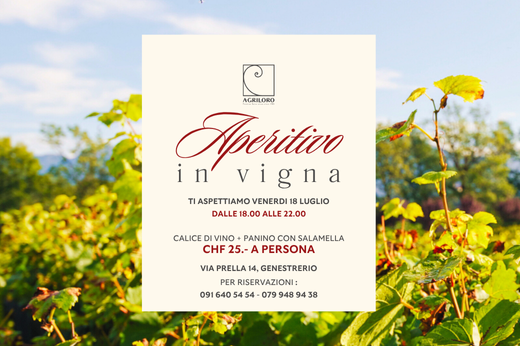 Aperitif im Weinberg: stoßen Sie am 18. Juli mit uns an