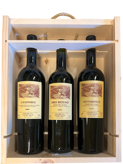 Trio of Wines in a Wooden Box