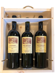 Trio of Wines in a Wooden Box