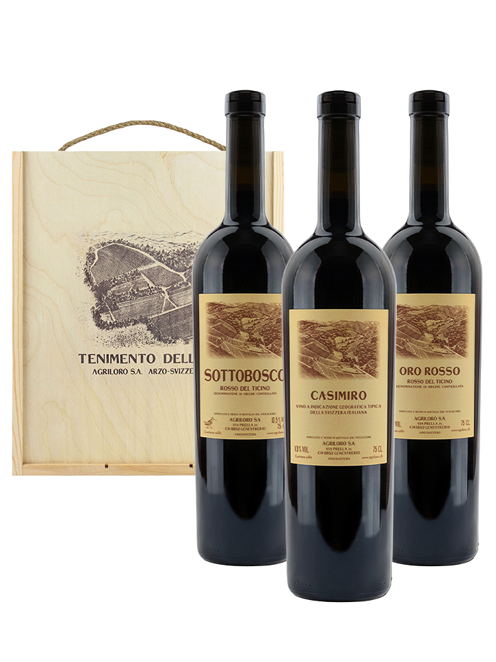 Trio of Wines in a Wooden Box