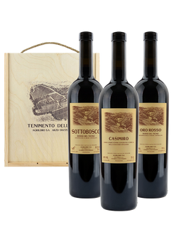 Trio of Wines in a Wooden Box